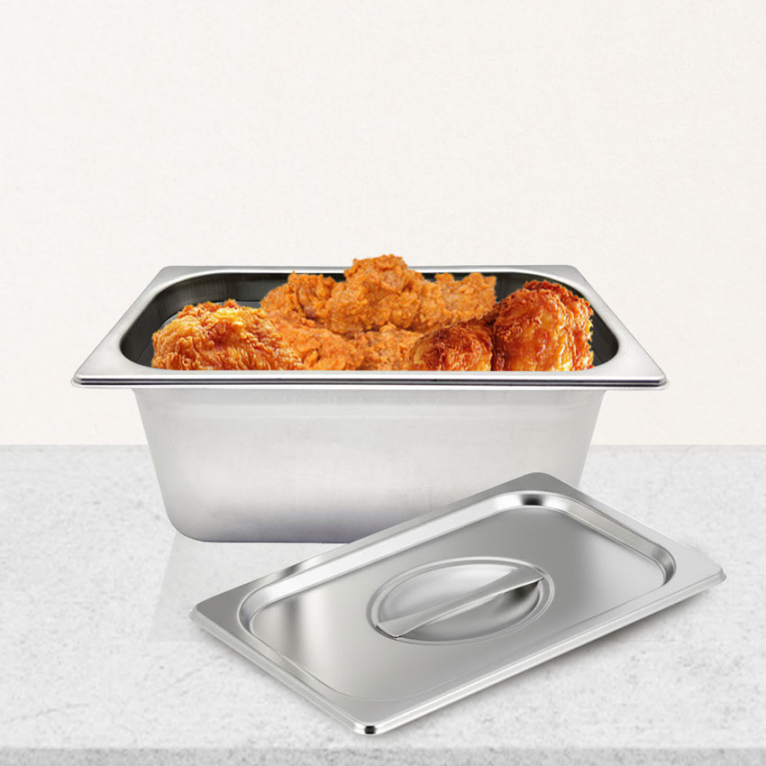 1/3 Size Stainless Steel Steam Table Pan with Lid